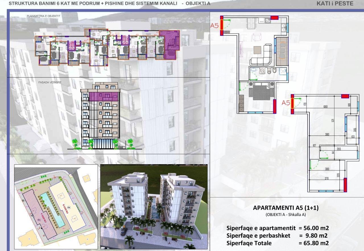 1+1 Apartment for Sale in Mali i Robit