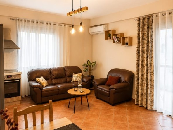 Furnished 2+1 apartment for sale on the 3rd floor in Hekurudha, Plazh, Durrës, with elevator access.